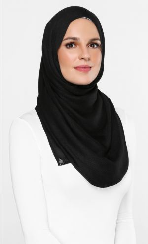 Faux Cashmere Scarf in Caviar
