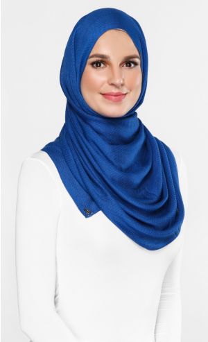 Faux Cashmere Scarf in Blue Diamond
