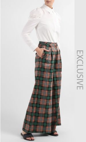 Isla Trousers in Brown and Green