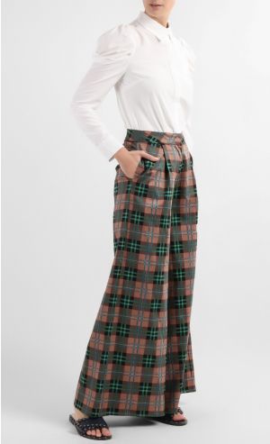 Isla Trousers in Brown and Green