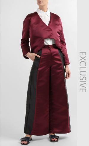 Louise Scalloped Blazer in Wine Red