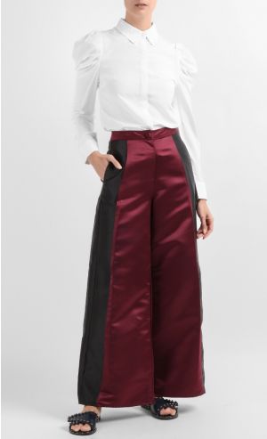 Louise Panelled Trousers in Wine Red