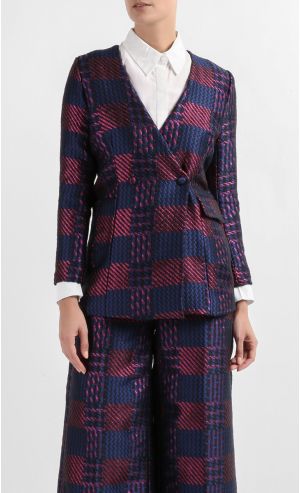 Eliza Trench Jacket in Blue