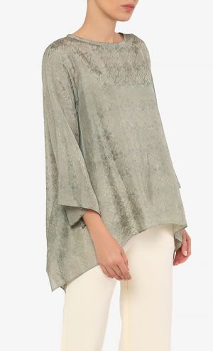 Textured Asymmetrical Top in Light Green