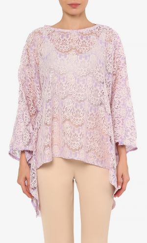 Lace Batwing Top in Purple