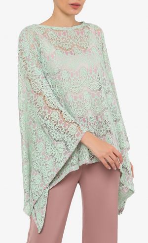 Lace Batwing Top in Green