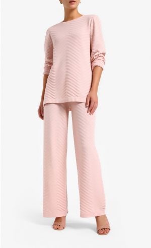 TARRA Patterned Knit Top in Pink Sorbet
