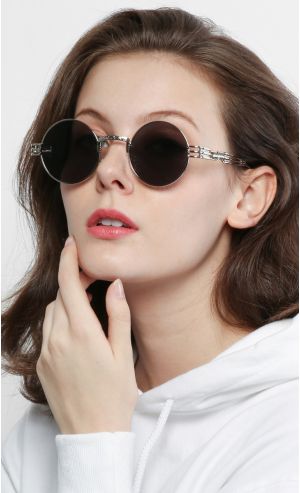 Black Lens with Silver Hardware Sunglasses
