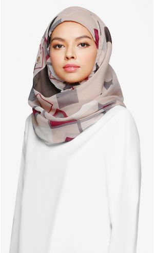 Voila Maxi Printed Scarf in BB Beige