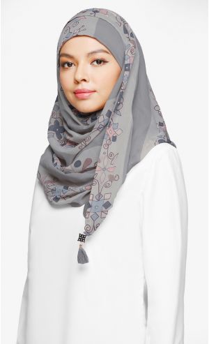 Chic Maxi Printed Scarf in Rumooz Silver