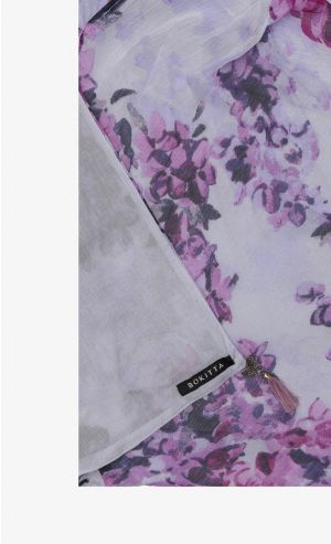 Chic Printed Scarf in Hydrangea Purple