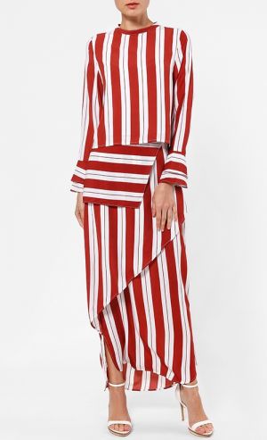 Karlie Kurung in Brick Red Stripes