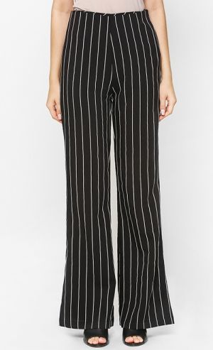 Kaia Pants in Black and White Stripes