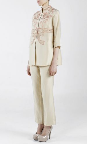 Shantung Kebaya Top in Nude