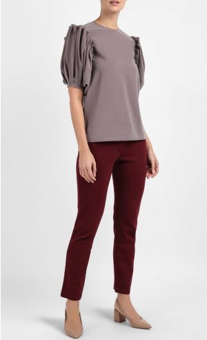 ALEXA Semi Fitted Top in Brown