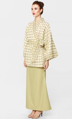 Sakura Kimono Kebaya Set in Light Green