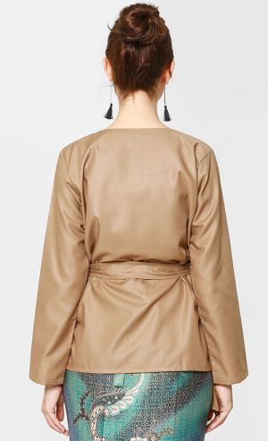 Melur Loose Kebaya Top in Light Brown