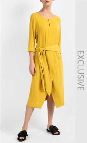 Wrapped Around Shift Dress in Yellow