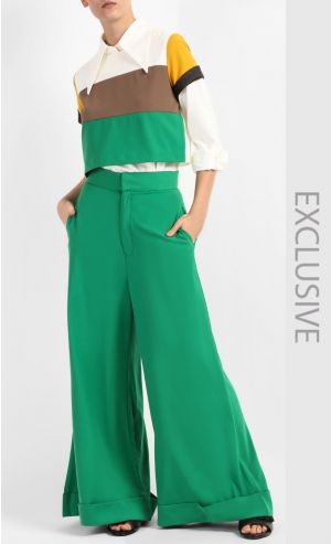 Crop Top in Yellow and Green