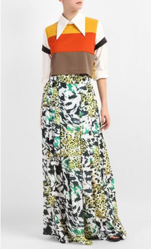 Crop Top in Orange and Brown