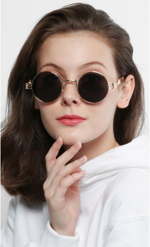 Black Lens with Gold Hardware Sunglasses
