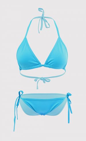 Basic Triangle Bikini Set in Blue