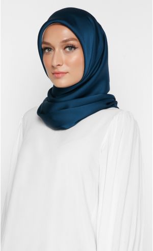 Satin Square Scarf in Pacific