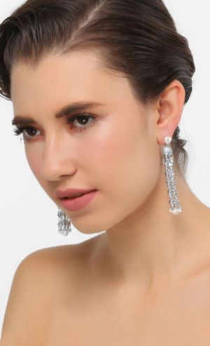 Rise and Shine Tassel Earrings in Silver