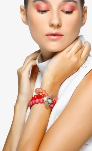 Bee Bracelet in Red