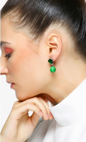 Song Bird Earrings in Green