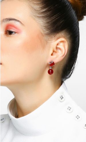 Song Bird Earrings in Red