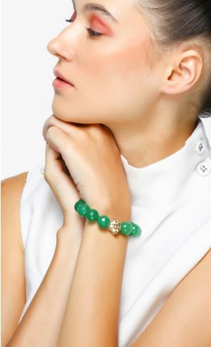Prosperity Bracelet in Green Agate