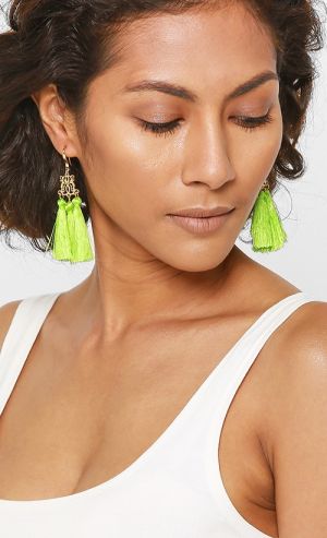 Tassel Earrings in Green