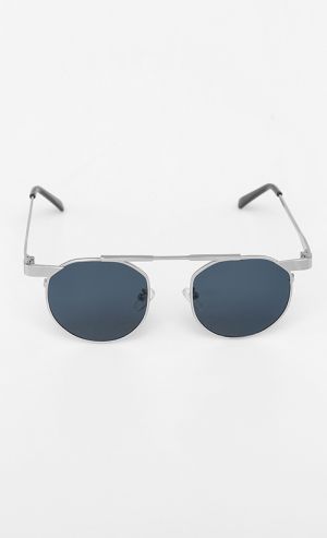 Noel #Silver Sunglasses with Black Lens