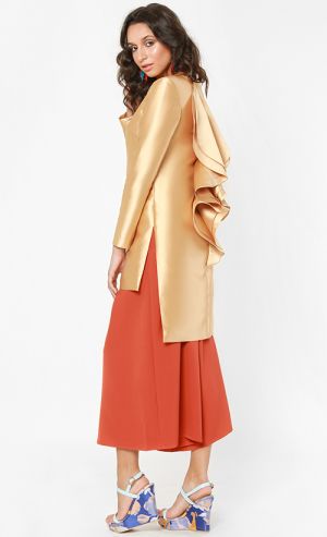 INES Kurta Top with Ruffles in Gold