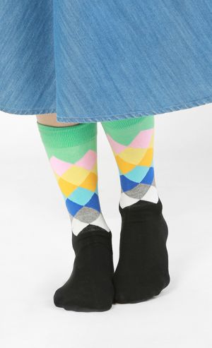 Faded 01	Printed Socks in Green