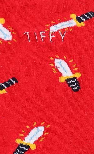 Blade Printed Socks in Red