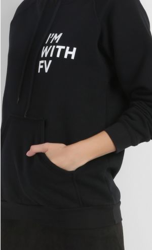 I'M WITH FV Hoodie in Black