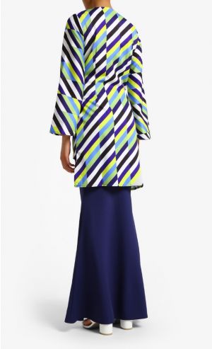 Brighton Printed Asymmetrical Jacket Kurung in Multi