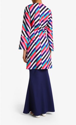 Brighton Printed Asymmetrical Jacket Kurung in Multi II