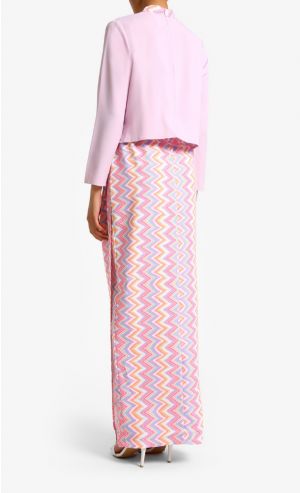 Antigua Tuck in Kurung in Print Pastel Lilac