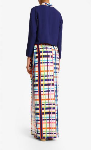 Antigua Tuck in Kurung in Print Navy