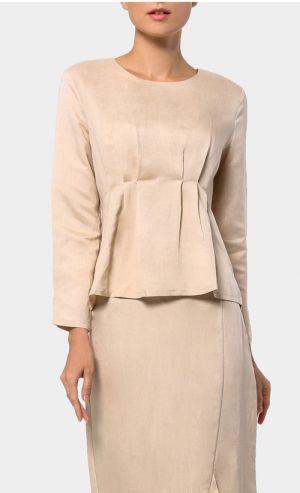 Senna Kurung with Ruffle Skirt in Nude