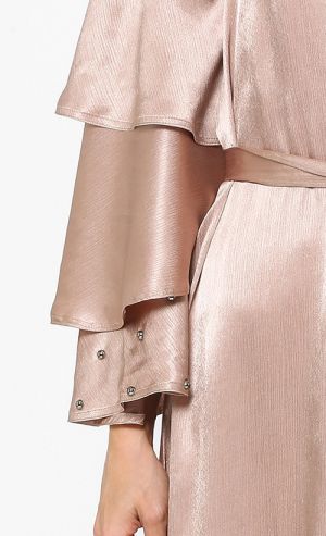 Aina Kimono Abaya in Pastel Pink