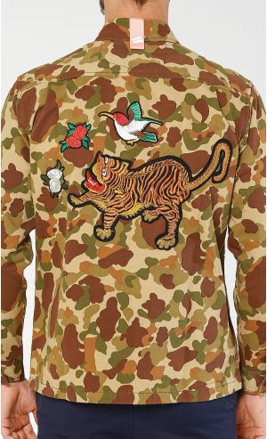Happy Tiger Work Jacket in Woodland Camo