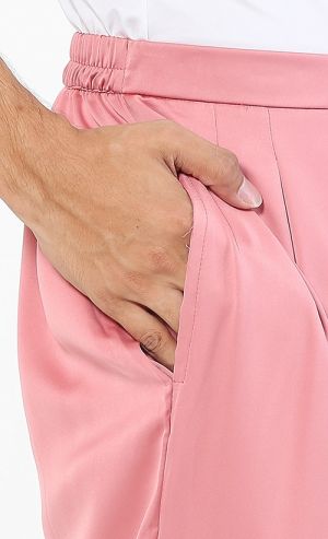 Baju Melayu Classic Set in Pink Belacan