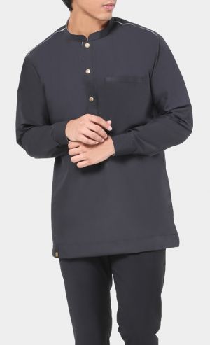 Kurta Al Hazim Top in Black