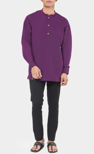 Kurta Al Hazim Top in Mangosteen Purple