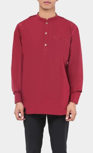 Kurta Al Hazim Top in Maroon