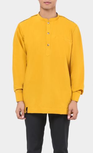 Kurta Al Hazim Top in Mustard Yellow